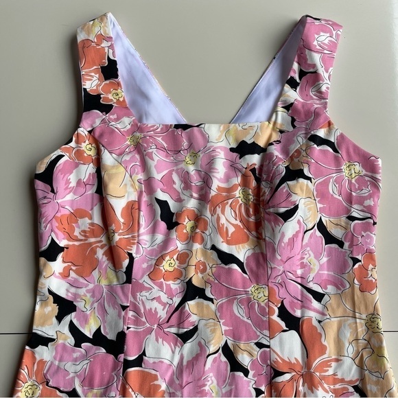 LORI Ann Montreal Pink and Peach Pastel Floral Sheath Dress 5/6 - Picture 3 of 8